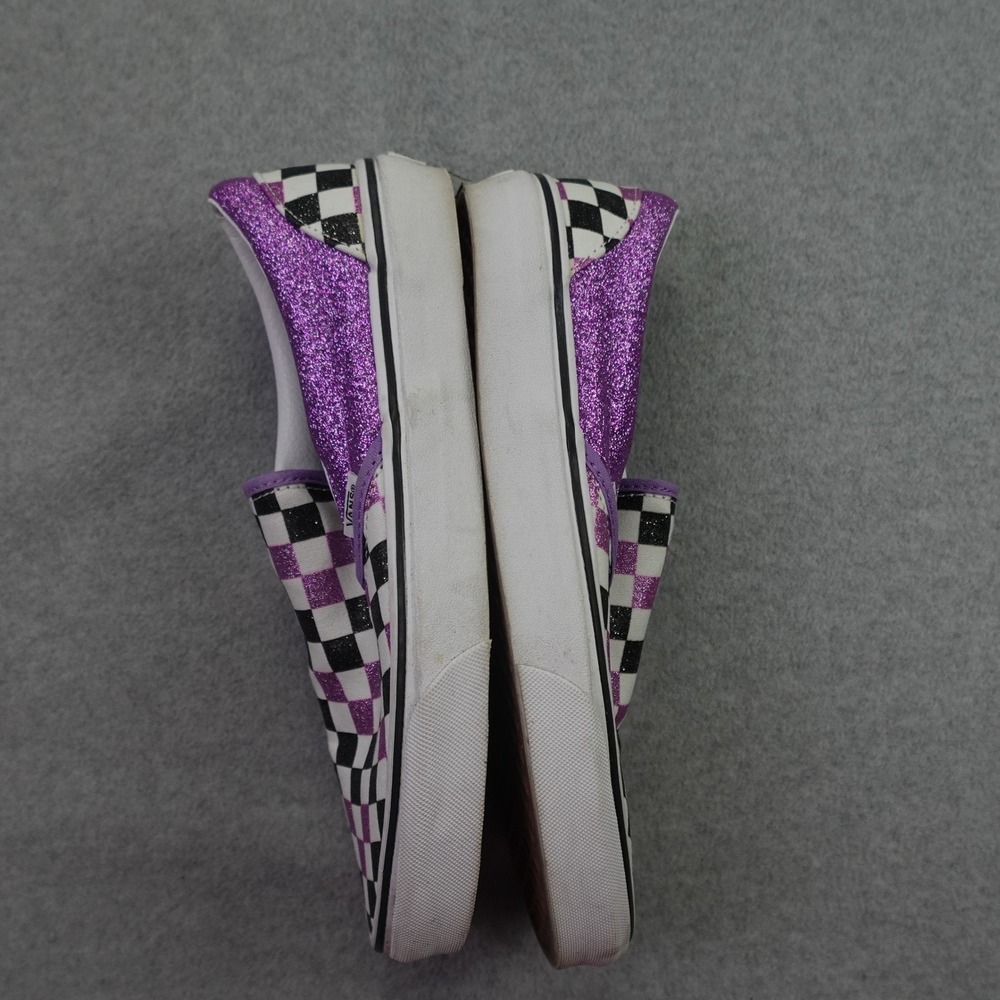 Vans Shoes Women 10 Purple Checkerboard Glitter Classic Slip-On Skate - Picture 7 of 10